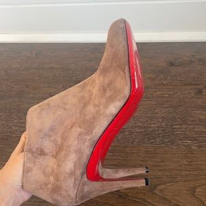 Christian Louboutin, taupe suede booties size 41.5